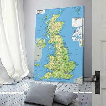 イギリスの地図　壁掛け Amazon.co.jp: イギリスの地図ポスター世界地図ポスター